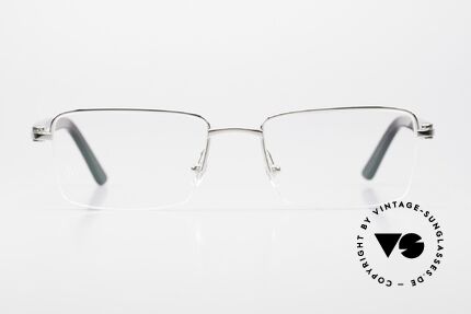 Cartier Core Range CT0042O Luxury Eyeglasses Rectangle, model-number CT0042O, col. 004 (silver-black), Made for Men