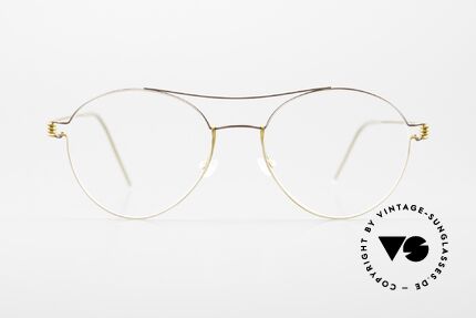 Lindberg Nomi Air Titan Rim Fancy Titanium Frame Women, model Nomi, size 49-17; col. 35 = dark brown / mustard, Made for Women