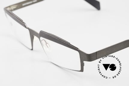 Theo Belgium Eye-Witness TV Pure Titanium & Horn Frame, frame made of pure titanium with real horn applications, Made for Men