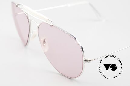 Ray Ban Outdoorsmann II White Gold 80's Limited Edition, fancy B&L lenses in PINK for 100% UV protection, Made for Men and Women