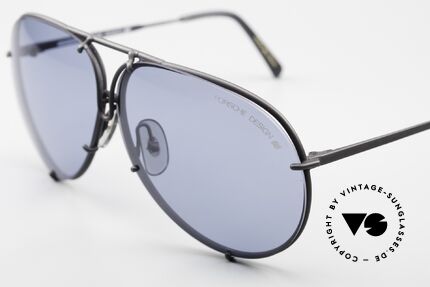 Porsche 5623 Interchangeable Lenses Frame, matt black frame with 2 sets of lenses (brown & blue), Made for Men and Women