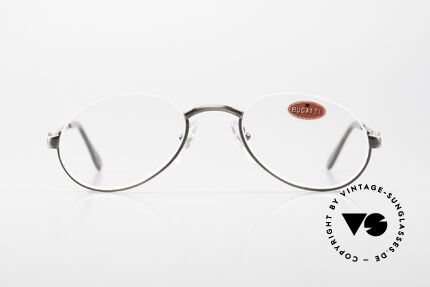 Bugatti 06423 Original 90's Vintage Frame, half rimless = lightweight and very pleasant to wear, Made for Men and Women