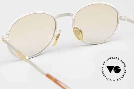 Gerald Genta New Classic 02 Oval Vintage Shades 90's, orange-gradient sun lenses (also wearable at night), Made for Men and Women