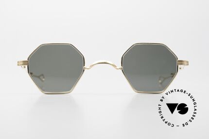 Lunor I 11 Telescopic Gold Plated Luxury Frame, extraordinary frame shape: octagonal PANTO design, Made for Men and Women