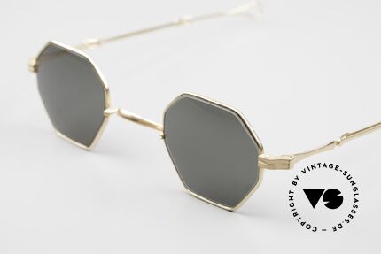 Lunor I 11 Telescopic Gold Plated Luxury Frame, 22ct GOLD-PLATED frame with dark green sun lenses, Made for Men and Women