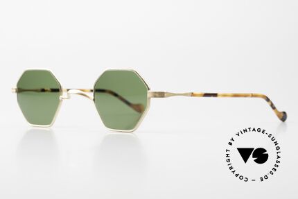Lunor II A 11 Gold Plated Vintage Frame, very rare model "11" (octagonal eyewear design); unique, Made for Men and Women