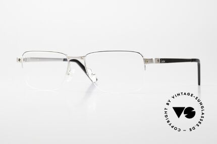 Cartier Santos De Cartier Brushed Platinum Finish, classic gentlemen's Cartier glasses, semi rimless, Made for Men