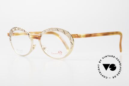 Casanova BZ2 Oval Glasses Rhinestones, 24KT gold-plated frame with many shiny rhinestones, Made for Women