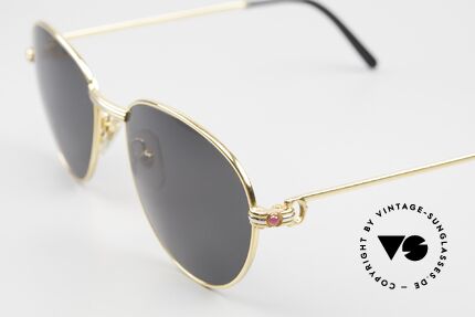 Cartier S Rubis 0,34 ct - M Real Rubies Sunglasses 1980's, new, dark gray sun lenses with 100% UV protection, Made for Women Cartier S Rubis 0,34 ct - M Real Rubies Sunglasses 1980's, new, dark gray sun lenses with 100% UV protection, Made for Women