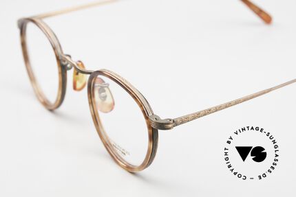 Oliver Peoples MP2 Small Round Designer Specs, "1282" = Zylonite col. code, "BR" = metal color (bronze), Made for Men and Women