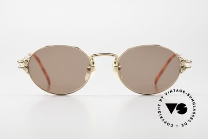Jean Paul Gaultier 55-4173 Oval Vintage Sunglasses, brilliant locking flap-mechanism at the temple hinges, Made for Men and Women
