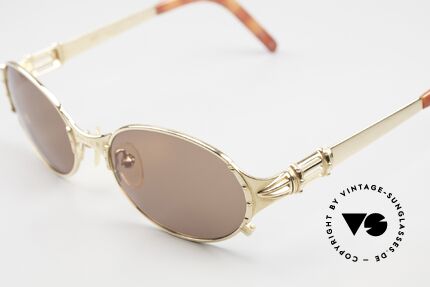 Jean Paul Gaultier 56-5106 90's Sunglasses Gold-Plated, simply ingenious refined details (typical Gaultier), Made for Men and Women