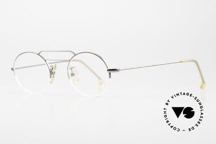 W Proksch's M5/2 90s Semi Rimless Gunmetal, plain frame design & Japanese striving for quality, Made for Men and Women