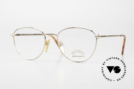 Gerald Genta Success 02 Gold Plated 55mm Size Frame, noble 1990's unisex Panto eyeglasses by Gérald Genta, Made for Men and Women