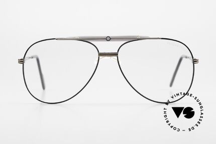 Alpina PCF 250 Sporty 90's Aviator Glasses, black-gold aviator frame in large size 58/14, 140, Made for Men