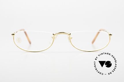 Glasses Cartier Demi Lune 2000 Oval Reading Frame Gold