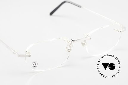 Cartier T-Eye Rimless Platinum-Plated Glasses, approx. 20 years old UNWORN Cartier original, Made for Men and Women