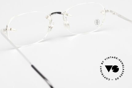 Cartier T-Eye Rimless Platinum-Plated Glasses, lens size (gliding lens) can be changed if needed, Made for Men and Women