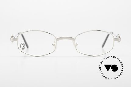 Cartier Ginger 90s Frame Brushed Platinum, precious & interesting design, in SMALL size 45°21, Made for Men and Women