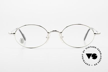 Cartier Filao Small Oval Platinum Frame, unisex model of the 'THIN RIM' Collection by Cartier, Made for Men and Women