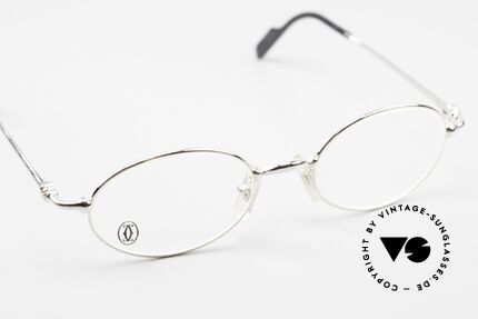 Cartier Filao Small Oval Platinum Frame, NO retro eyeglasses; an old original from app. 1999!, Made for Men and Women
