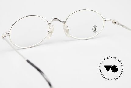 Cartier Filao Small Oval Platinum Frame, the metal frame can be glazed with lenses of any kind, Made for Men and Women