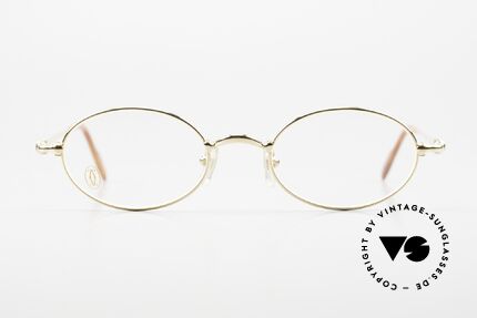 Cartier Filao Oval Frame 90s Gold Plated, unisex model of the 'THIN RIM' Collection by Cartier, Made for Men and Women