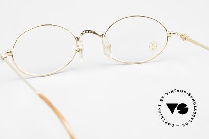 Cartier Filao Oval Frame 90s Gold Plated, the metal frame can be glazed with lenses of any kind, Made for Men and Women