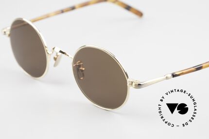 Lunor VA 110 Gold-Plated & Antique-Gold, here the model VA100, size 43-24, lens height is 40mm, Made for Men and Women