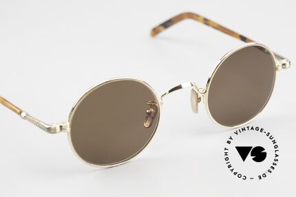 Lunor VA 110 Gold-Plated & Antique-Gold, gold-plated front and temples in antique gold; unicum!, Made for Men and Women