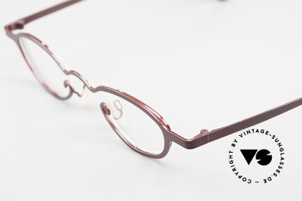 Theo Belgium Pipo Beautiful Ladies Eyeglasses, very noble frame finish: ruby-colored metallic, Made for Women