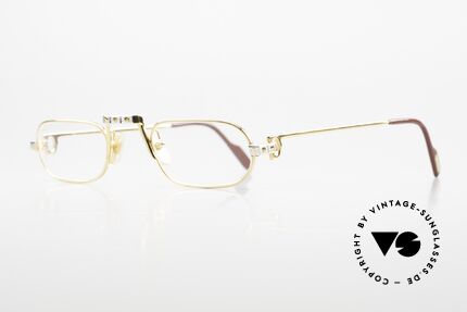 Cartier Demi Lune Santos 80's Reading Specs Rare Size, this pair with Santos screw decor & 22ct gold-plated frame, Made for Men