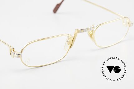 Cartier Demi Lune Santos 80's Reading Specs Rare Size, unworn model comes with full original Cartier packaging, Made for Men