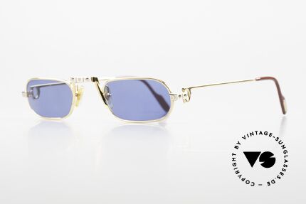 Cartier Demi Lune Santos Ultra Rare 80s Reading Glasses, this pair with Santos screw decor & 22ct gold-plated frame, Made for Men