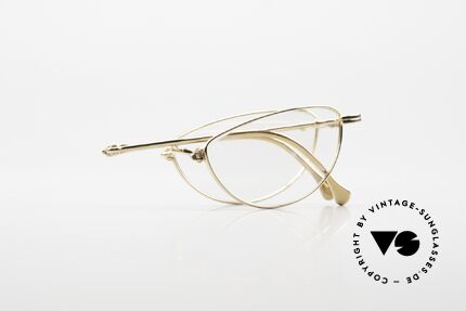 Lunor XXV Folding 06 22ct Gold-Plated Vintage Frame, Size: small, Made for Men and Women