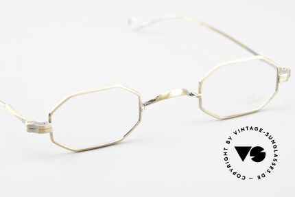 Lunor II 01 Octag Frame Antique Gold, unworn NOS original with Lunor case (collector's item), Made for Men and Women