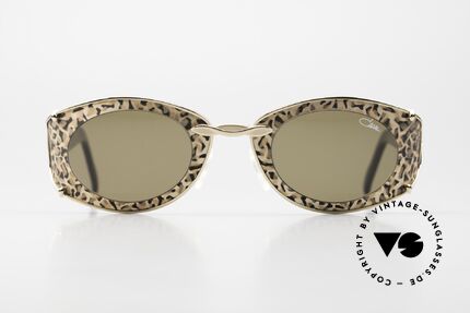 Cazal 911 Leopard Pattern Frame 90's, black/gold (dull-finished) frame with leopard pattern, Made for Women