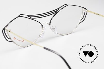 Casanova LC9 Fancy 80's Art Eyeglasses, the frame (XL size 145mm) can be glazed optionally, Made for Women