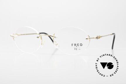 Fred Fidji F2 Rimless Vintage Frame Oval Details