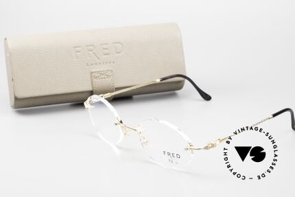 Fred Fidji F2 Rimless Vintage Frame Oval, Size: medium, Made for Men and Women