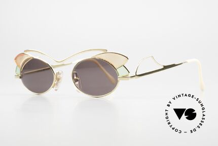 Casanova LC1 Vintage Ladies Sunglasses, 24kt GOLD-PLATED frame with famous MURANO glass, Made for Women
