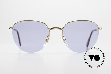 Cartier Colisee Round Luxury Sunglasses 90's, model of the 'Semi-Rimless' Collection by CARTIER, Made for Men and Women