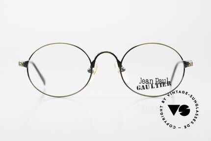 Jean Paul Gaultier 55-9672 Oval 1990's JPG Eyeglasses, high-end metal frame with costly engravings, Made for Men and Women