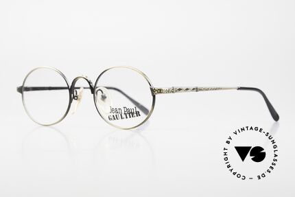 Jean Paul Gaultier 55-9672 Oval 1990's JPG Eyeglasses, 'smoke gold' finish & with orig. DEMO lenses, Made for Men and Women