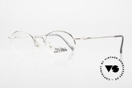 Jean Paul Gaultier 55-7104 Small Oval Glasses 90's, lightweight and very comfortable (semi rimless), Made for Men and Women