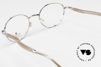Gold & Wood 409 Luxury Wooden Specs Round, frame can be glazed as desired (progressive vision), Made for Men and Women