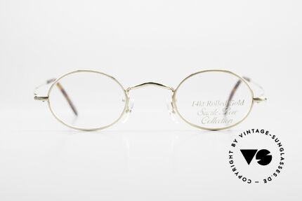Savile Row Oval 38/24 14kt Rolled Gold Frame, small oval eyeglasses (frame is 14kt gold-rolled), Made for Men and Women