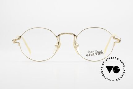 Jean Paul Gaultier 55-3171 Round 90's Frame Gold Plated, a kind of 'John Lennon Style' - just a timeless classic, Made for Men and Women