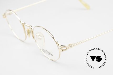 Jean Paul Gaultier 55-3171 Round 90's Frame Gold Plated, outstanding craftsmanship (22KT gold-plated frame), Made for Men and Women