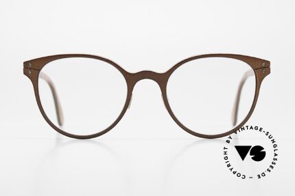 Lucas de Stael Minotaure Thin 05 Frame With Leather Cover, a pair of classic designer glasses; handmade in France, Made for Women